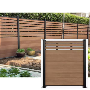 Panneaux de clôture décoratifs en plastique noir pour jardin extérieur, panneaux de protection d'intimité en gros, clôture extérieure WPC bon marché - Product Image 1