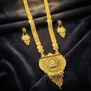 Collares largos chapados en oro de 14K, 18K, 24K al por mayor, conjunto de joyería tradicional de latón con microposiciónamiento de micrones - Product Image 1
