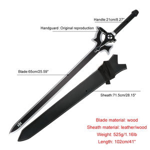 Espadas de Madera de Sword Art <span class=keywords><strong>Online</strong></span>, Elucidator, Dark Repulsor, Katana Hecha a Mano de Kirigaya Kazuto, Accesorios de Cosplay de Anime, Regalo de Navidad - Product Image 2