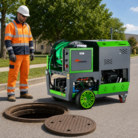 Machine de nettoyage de canalisations à haute pression avec moteur GX690 de 22 CV, débit minimum de 30 L/min, équipement de nettoyage de tuyaux d'évacuation