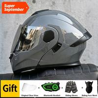 Casque de moto électrique relevable intégral pour usage quotidien, unisexe, avec casque audio inclus pour vélo de rue