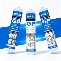 Mastic silicone acétique professionnel BAOLKA GP, adhésif silicone acetoxy élastique RTV pour verre, aluminium, salle de bain, 300ml, 24 pièces