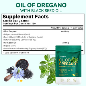 Compléments 2 en 1 en marque privée, capsules molles d'huile d'origan 6200 MG avec huile de nigelle pour un complément alimentaire quotidien naturel - Product Image 4