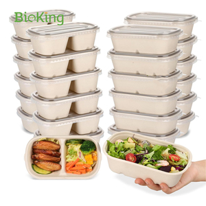 Bioking sinh thái thân thiện 100% tự nhiên compostable mía bã mía ngăn mía sợi đưa ra thực phẩm container - Product Image 4