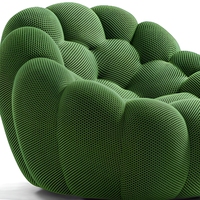 Canapé inclinable rembourré écologique, style Chesterfield moderne, forme bulle, canapé à compression, une ou deux places