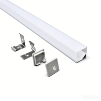 Profilé LED en aluminium extrudé sur mesure pour usine, 20*20mm, coin à 45 degrés, boîtier d'éclairage, canal pour bande LED en aluminium argenté