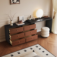 Coiffeuse de style vintage français en bois massif laqué, coiffeuse rétractable pour la chambre