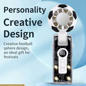 2026 Football Mini Handheld 100-Speed Portable Rechargeable Fan With Led Display for Summer - Product Image 6
