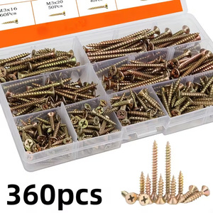 Cross Border Boxed Screws 360pcs Phillips Countersunk Self Tapping Wood Screws Imperial Inch Grade A Carbon Steel - Product Image 4