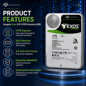 For Exos ST16000NM004J 16TB Enterprise Helium HDD, 3.5" SAS 12Gb/s Dual Port 7200RPM CMR Server <b>Hard</b> Disk <b>Drive</b> Genuine Seagate - Product Image 5
