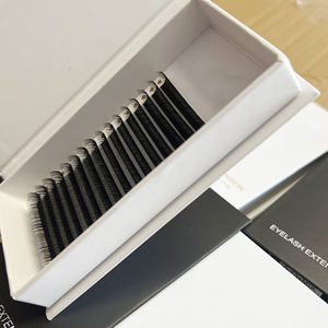 Extensiones de Pestañas Individuales de Fibra PBT Coreana de Seda de Cachemira al por Mayor, 0.03 0.05 0.07 0.20, Negro Mate, Marca Privada, Volumen Natural - Product Image 3