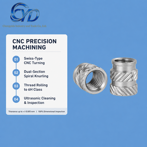 Shengwei SIN-<span class=keywords><strong>0204</strong></span> M3 Clase 4 Tuerca de inserción de latón de acabado liso para termofusión, cuerpo redondo, rosca derecha, diámetro del orificio de 3 mm - Product Image 5