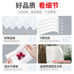 Yumeijie Wet Water Facial Tissues 5-Layer 100-Piece <b>Pack</b> Household Use Soft Absorbent - Product Image 2