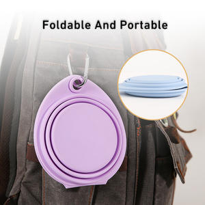 Köpekler kediler için Snap ile özel gıda sınıfı silikon katlanabilir hayvan mama kabı, taşınabilir seyahat mama kabı, OEM/ODM - Product Image 6