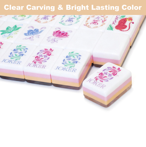 Style <span class=keywords><strong>Sunday</strong></span> <span class=keywords><strong>Morning</strong></span>, tuiles de mahjong professionnelles en lotus blanc à 4 couches, grande taille, tuiles de mahjong traditionnelles - Product Image 3