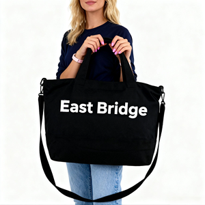 Sacs personnalisés réutilisables en toile avec logo couleur personnalisable, extra grands pour la plage, les courses et les pique-niques - Product Image 1