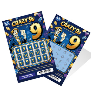 OEM Scratch Instant Lottery Ticket Full Color Printing Art <b>Paper</b> Joker Theme Promotional Scratch Cards Supplier - Product Image 2