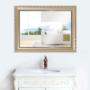 European Style Framed Bathroom <b>Mirror</b> <b>Rectangle</b> <b>Wall</b> Mounted Traditional Design Plastic Glass Surface - Product Image 4