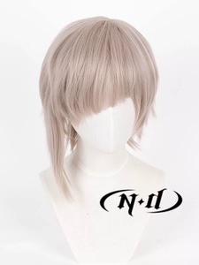 Peluca de Cosplay Corta de 35 cm, Color Marrón Claro, 14 Pulgadas, Base de Encaje Francés, 100% Densidad, Fibra Sintética Nakajima <span class=keywords><strong>Atsushi</strong></span>, Venta al Por Mayor - Product Image 4