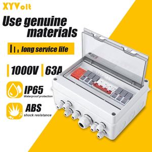 Kotak Kombiner Fotovoltaik XYVolt DC 1000V/1500V 63A IP65 Tahan Air dan Debu Bahan ABS Peralatan Distribusi Daya 1-4 - Product Image 1