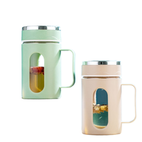 Bouteille d'eau en verre givré changeant de couleur avec couvercle, personnalisable avec logo, vente en gros