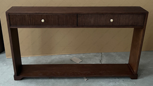 <span class=keywords><strong>Table</strong></span> <span class=keywords><strong>console</strong></span> à nervures FERLY Emperador avec tiroirs, <span class=keywords><strong>table</strong></span> moderne pour entrée, couloir, salon - Product Image 5