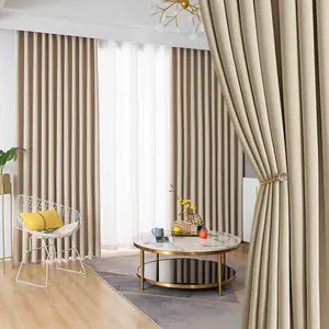 Vertical Smooth Cortinas Algodon Cotton Linen Soundproof Readymade Modern Curtains