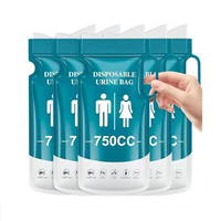 Urinoir jetable unisexe de 750 ml, facile à emporter, pour usage domestique, camping en plein air, voiture, sacs à urine