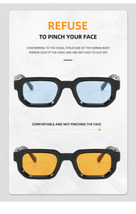 Été Nouvelle Arrivée Designer Hommes Lunettes de Soleil Rétro Blanc Cadre Carré <span class=keywords><strong>Logo</strong></span> Personnalisé Parasol en Plastique Lunettes de Soleil Vente en Gros Usine - Product Image 5