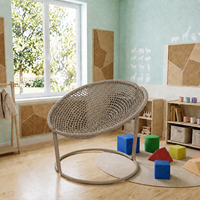 Siège pour enfants Ropecube moderne, écologique, imperméable, en corde tressée, avec structure robuste en tube d'acier, pour hôtel, parc, maison, salon