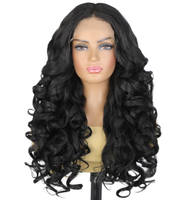 Nouvelle perruque frontale en dentelle 13*6 de 26 pouces, blonde, effet Yaki, avec ligne de cheveux naturelle et cheveux de bébé, en fibre mate résistante aux hautes températures
