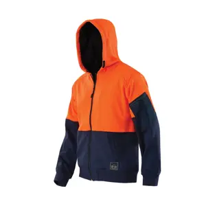 Road Safety Hoodies Warm Fleece Jacket Hi Vis Men's Fluorescent Yellow Reflective Hoodie Sweatshirts