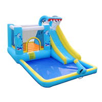 Grand toboggan aquatique extérieur pour tous les sexes, en tissu Oxford, avec fonctions de windsurf et de surf, comprenant un souffleur et des kits de réparation