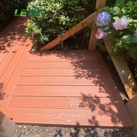 Muestra disponible: Tablero de terraza WPC con apariencia de madera, impermeable, para exteriores, con vetas de madera, compuesto, para parques, jardines y pisos de piscinas.