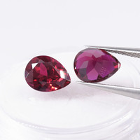 Pierres précieuses de haute qualité 5A, forme poire, saphir rouge sang de pigeon cultivé en laboratoire par la méthode Czochralski, rubis rouge foncé, corindon