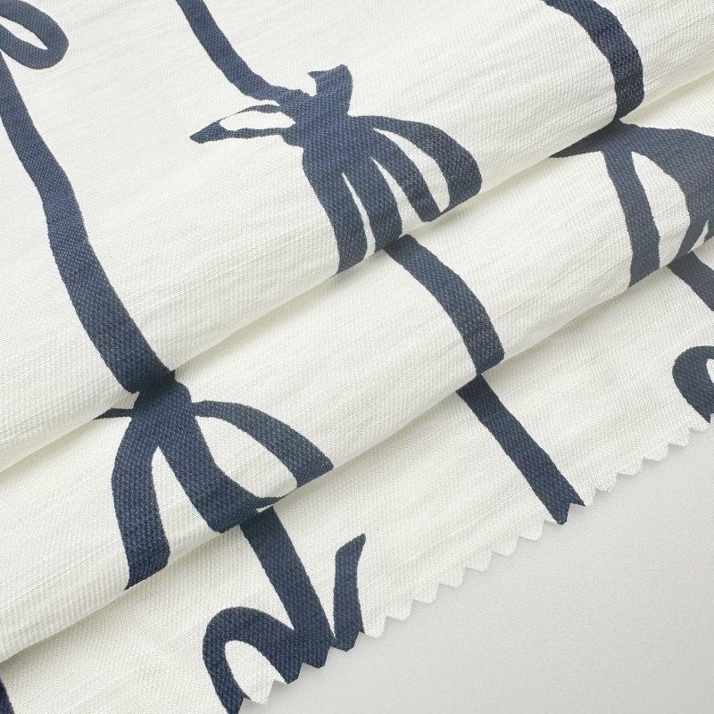 Hot Selling Custom Color Nylon/rayon Slub Printed Fabric for Cloth