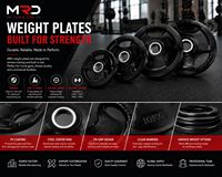 Disque de musculation en fonte robuste MRD-08 avec revêtement PU et triple grip pour usage commercial
