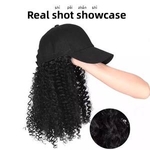 วิกผมทรงหมวกเบสบอลแบบขายส่ง <span class=keywords><strong>ผม</strong></span><span class=keywords><strong>สั้น</strong></span>หยิกเป็นเกลียว <span class=keywords><strong>ยาว</strong></span> ปริมาณมาก ดูเป็นธรรมชาติ - Product Image 5