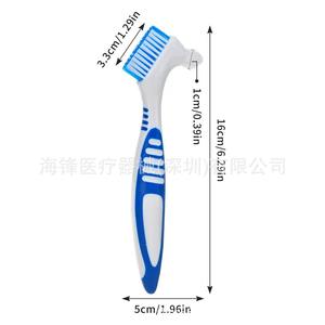 Brosse de nettoyage pour prothèses dentaires OEM à double tête pour l'entretien des appareils orthodontiques et des aligneurs, en plastique, 28g, bleu, vert, violet, orange - Product Image 5