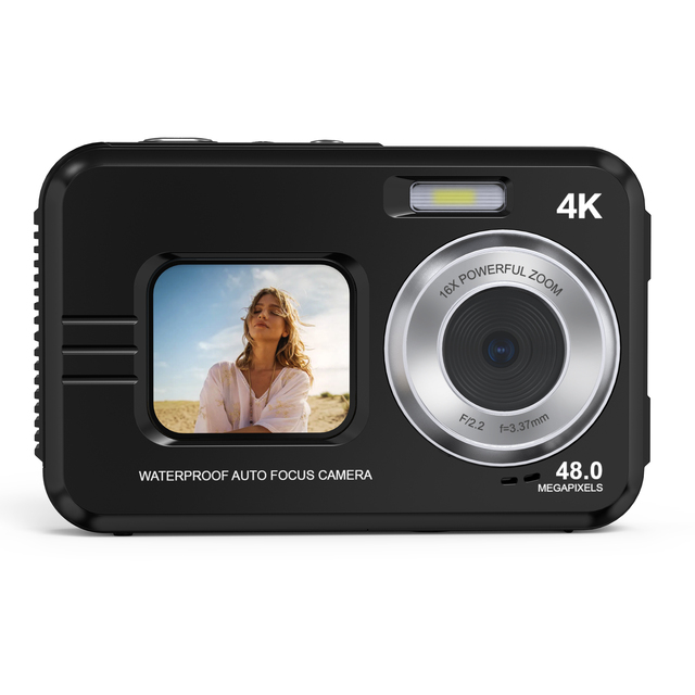 48.0MP 4K IP68 Waterproof Helmet Sports Action Camera WiFi Remote Control 75 Wide-Angle Dual-Screen Anti-shake Built-in LED