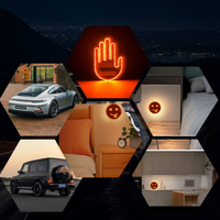 Prix d'usine, feux de conduite intérieurs de voiture à LED ambre, doigt d'honneur, accessoire pour la lunette arrière de la voiture, avec télécommande, feu de signalisation de voiture