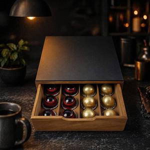Cajón de Almacenamiento para Cápsulas de Café de Bambú, Cajón para Cápsulas de Café K-Cup para la Barra de Café o la Encimera de la Cocina - Product Image 3