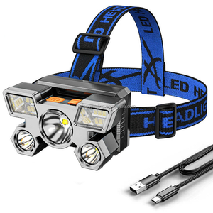 Lampe frontale LED ultra-lumineuse rechargeable avec bandeau réglable pour la pêche nocturne, le camping, la construction et l'exploitation minière - Product Image 1