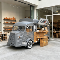 Camionnette alimentaire mobile électrique Citroën Rétro Vintage avec râpe à glace électrique professionnelle pour atelier de céramique
