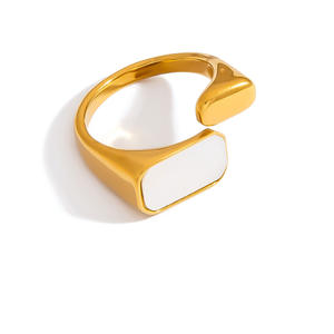Geometric Open <b>Ring</b> Women's Fashion Jewelry U Shape Gold Tone Irregular Design Gift Accessory - Product Image 5