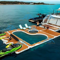 Île flottante gonflable pour adultes |   Radeau géant pour 4 personnes, plateforme flottante en PVC robuste pour piscine, lac et plage