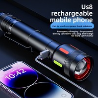 Lampe torche compacte portable ultra-lumineuse à zoom longue portée en alliage d'aluminium rechargeable personnalisée pour l'extérieur, haute intensité, vente en gros