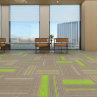 Dalles de moquette carrées de luxe pour bureaux et espaces commerciaux, à boucles, modernes, lavables, en PP épais, antidérapantes, rayées, insonorisantes, pour la maison