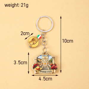 Llavero de Resina 3D con Forma Irregular Mediana, Recuerdo de <span class=keywords><strong>Viaje</strong></span> Europeo Moderno, Coliseo/Fuente de Trevi, Venta al Por Mayor - Product Image 4
