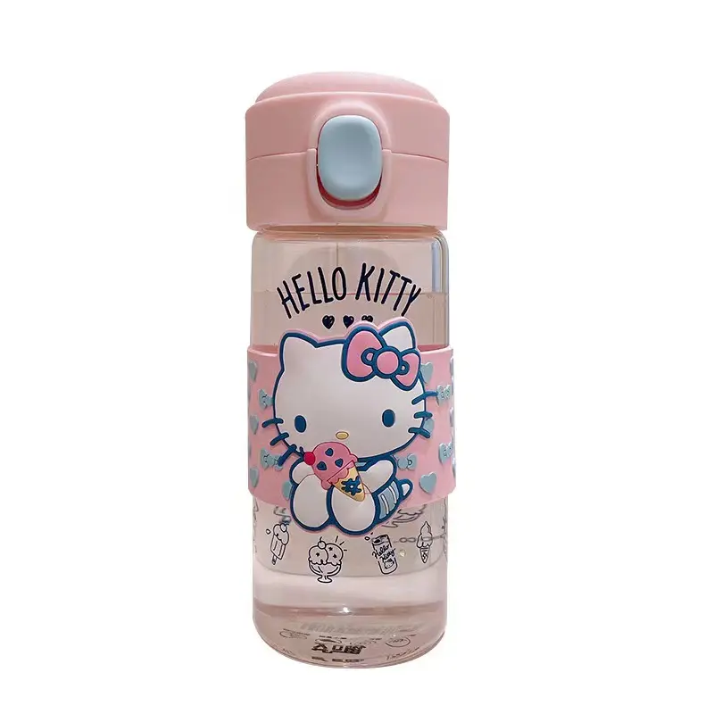 Produk Terlaris dari Pabrik 2023 Produk Baru Botol Kaca Hello Kitty untuk Peralatan Minum Sanrio Anak